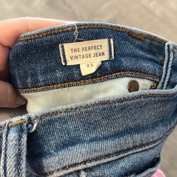 Madewell Women Sz 23 The Perfect Vintage‎ High Rise Classic Blue Denim Pant Jean - Picture 9 of 9